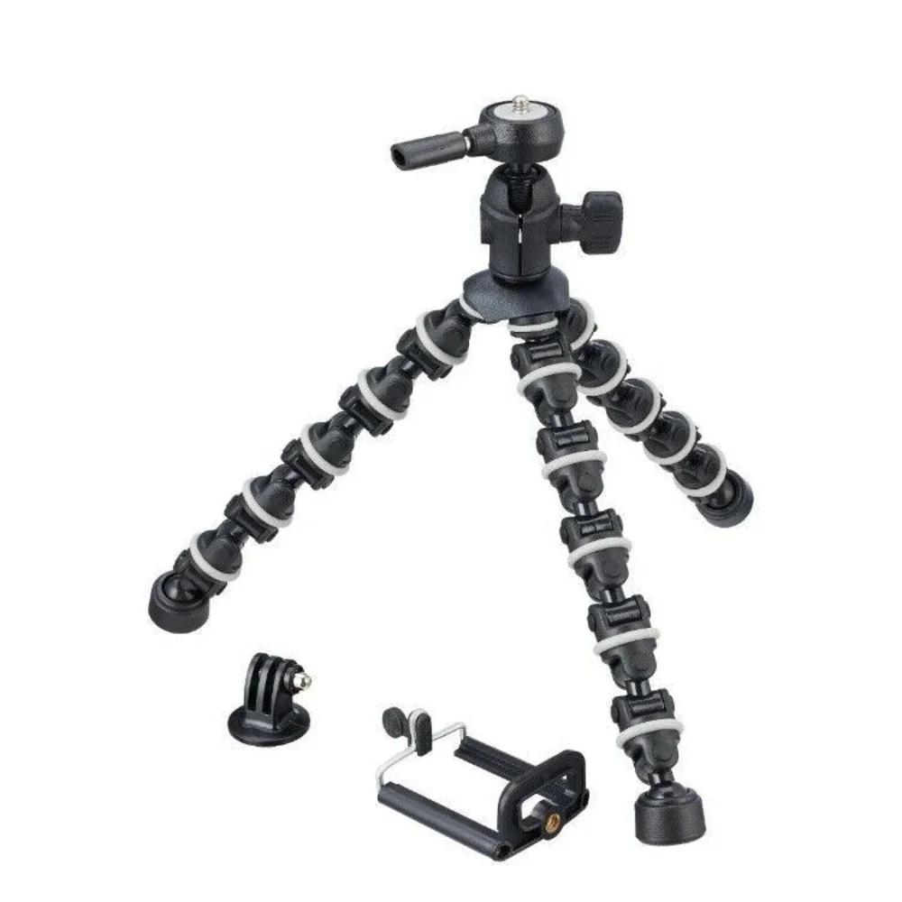 Onn Flexible Tripod Gorilla Pod 11.5” Compact Camera Smartphone Ball Head 1/4